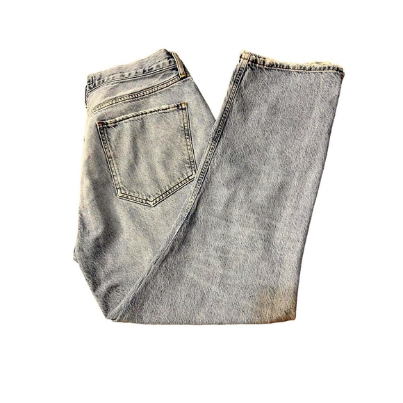 AGOLDE Riley High Rise Crop Straight Jeans Button Fly Light Wash Women's Size 31 - Picture 4 of 10